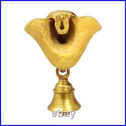 Brass Ganesha Elephant Face Wall Hanging Ganesh Bell On Trunk for Home Decor