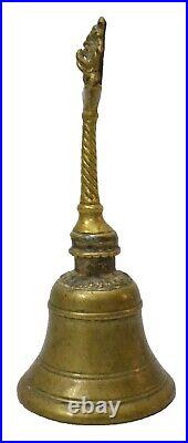 Brass Hand Bell Temple Bell Garuda Sculpture Top Vintage Old Collectible