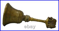 Brass Hand Bell Temple Bell Garuda Sculpture Top Vintage Old Collectible