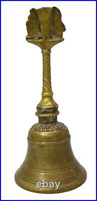 Brass Hand Bell Temple Bell Garuda Sculpture Top Vintage Old Collectible