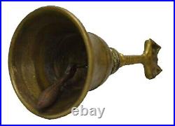 Brass Hand Bell Temple Bell Garuda Sculpture Top Vintage Old Collectible