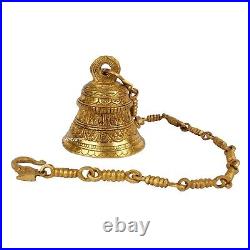 Brass Hanging Bell God Lord Vishnu Dashavatar Engraved Temple Bell Height 24'