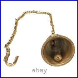 Brass Hanging Bell Solid Bell with Deep Sound Antique Style Home Temple Decor