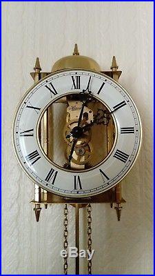 Brass Hermle Skeleton Clock (Wall hanging) Bell strikes on Hour