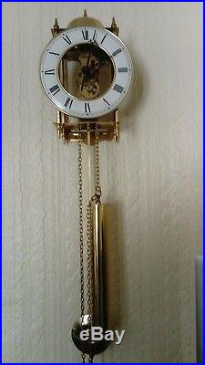 Brass Hermle Skeleton Clock (Wall hanging) Bell strikes on Hour