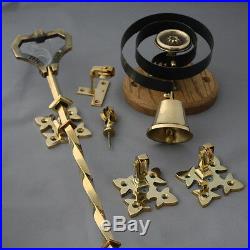 Brass Lichfield Front Door Bell Pull & Bell