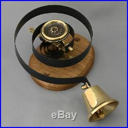 Brass Lichfield Front Door Bell Pull & Bell