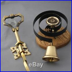 Brass Lichfield Front Door Bell Pull & Bell