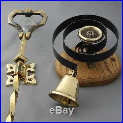 Brass Lichfield Front Door Bell Pull & Bell