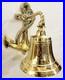 Brass Nautical Ship Bell with Anchor Vintage Style Wall Hanging