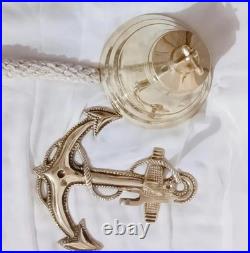 Brass Nautical Ship Bell with Anchor Vintage Style Wall Hanging