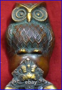 Brass Night Bird Door Knocker Owl Shape Door Bell Yali With Peacock Design EK475