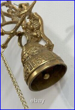 Brass Ornate Bell Vintage Reproduction of a Monastery Bell Wall Mounted