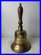Brass School Bell Turned Wood Handle Bell HUGE 8 Diameter 16 Tall Over 5lbs