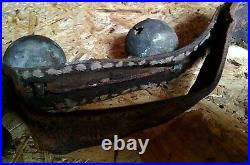 Brass Sleigh Bells Leather Horse Antique Plated