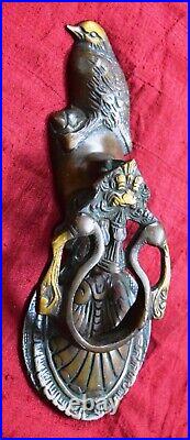 Brass Sparrow Bird Figure Door Knocker Handmade Antique Home Door Bell MJ175