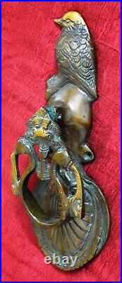 Brass Sparrow Bird Figure Door Knocker Handmade Antique Home Door Bell MJ175