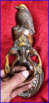 Brass Sparrow Bird Figure Door Knocker Handmade Antique Home Door Bell MJ175