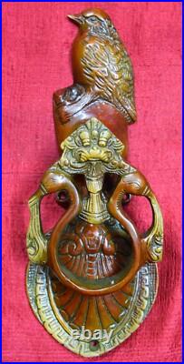 Brass Sparrow Door Bell Ring Sitting Fowl Bird Design Handmade Knocker RU56