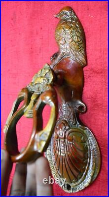 Brass Sparrow Door Bell Ring Sitting Fowl Bird Design Handmade Knocker RU56