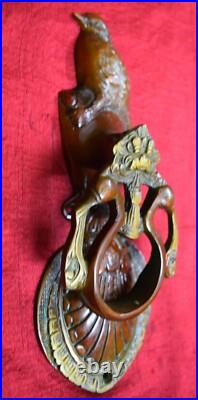 Brass Sparrow Door Bell Ring Sitting Fowl Bird Design Handmade Knocker RU56