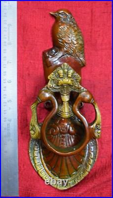 Brass Sparrow Door Bell Ring Sitting Fowl Bird Design Handmade Knocker RU56