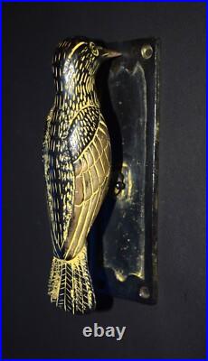 Brass Sparrow Door Bell Ring Sitting Position Woodpecker Bird Door Knocker GTX