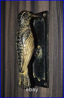 Brass Sparrow Door Bell Ring Sitting Position Woodpecker Bird Door Knocker RU37