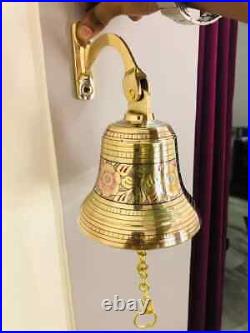 Brass Style Myway Brass Hanging Door Bell Brass Bell with Bracket 6 Handmade