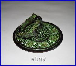 Brass Tibetan Door Bell Nepali Calendar Engraving Round Door Knocker GTX