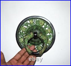 Brass Tibetan Door Bell Nepali Calendar Engraving Round Door Knocker GTX