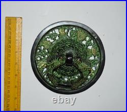 Brass Tibetan Door Bell Nepali Calendar Engraving Round Door Knocker GTX