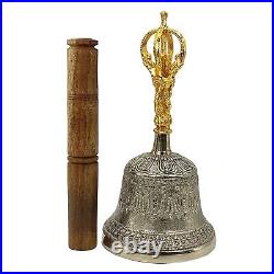 Brass Tibetan Om Bell Fengshui Vastu Meditation Healing Spiritual Handcrafted