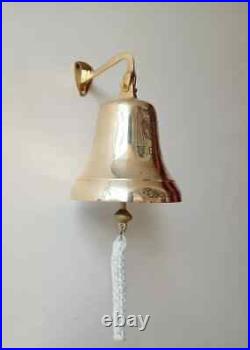 Brass USMC Ship Bell Wall Mount Nautical Maritime Hanging Home Décor Door Bell