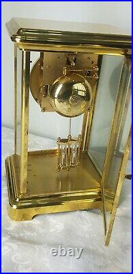 Brass Vintage Four Glass Rapport London Double Bell strike Mantle Clock