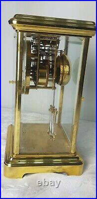 Brass Vintage Four Glass Rapport London Double Bell strike Mantle Clock