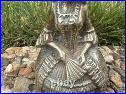 Brass Vintage Unique Doll Shape Rare Hand Casted Bell Sounds Well. G70-234