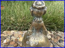 Brass Vintage Unique Doll Shape Rare Hand Casted Bell Sounds Well. G70-234