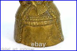 Brass Vintage Unique Doll Shape Rare Hand Casted Bell Sounds Well. G70-234 US