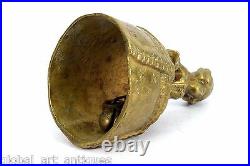 Brass Vintage Unique Doll Shape Rare Hand Casted Bell Sounds Well. G70-234 US