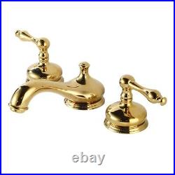 Brass Widespread Bathroom Faucet Heavy Duty Lux Belle Design Includes Drain