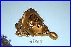 Brass Woman Face Door Bell Art Nouvou Athena Knocker Front Door Furniture EK945