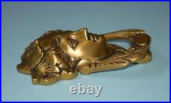 Brass Woman Face Door Bell Art Nouvou Athena Knocker Front Door Furniture EK945