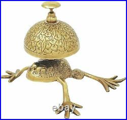 Brass frog design counter desk bell nautical beautiful unique table call bell