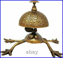 Brass frog design counter desk bell nautical beautiful unique table call bell
