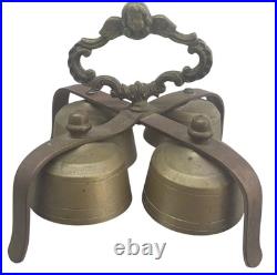 Bronze Antique German Gothic Revival Church Alter or Sacristy Bell with Chureb