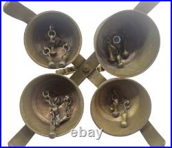 Bronze Antique German Gothic Revival Church Alter or Sacristy Bell with Chureb