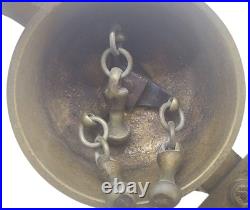 Bronze Antique German Gothic Revival Church Alter or Sacristy Bell with Chureb