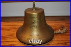 Bronze Brass Yacht Ship's Bell Maritime with Ringer Presented By Yacht Builder