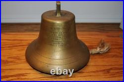 Bronze Brass Yacht Ship's Bell Maritime with Ringer Presented By Yacht Builder